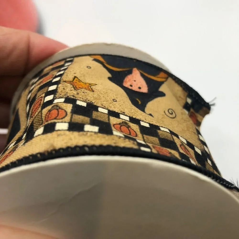 VINTAGE Halloween Crafting Ribbon Lot of 4 Wide Cat Spiderweb Witch Foil  NWT - Picture 8 of 12